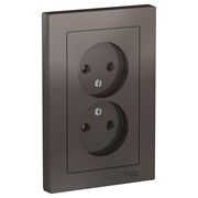 ATLASDESIGN РОЗЕТКА двойная без заземления,16А, в сборе, МОККО