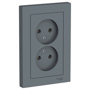 ATLASDESIGN РОЗЕТКА двойная без заземления,16А, в сборе, ГРИФЕЛЬ
