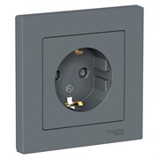 ATLASDESIGN РОЗЕТКА с заземлением со шторками, 16А, в сборе, ГРИФЕЛЬ