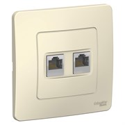 BLANCA С/У РОЗЕТКА двойная компьютерная RJ45, кат.5E, МОЛОЧНЫЙ