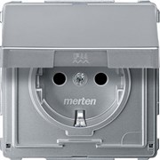 MERTEN Aquadesign МЕХ-М РОЗЕТКИ с крышкой со шт., АЛЮМИНИЙ