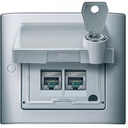 MERTEN Aquadesign ПРОМЕЖ. КОЛЬЦО с крышкой пол.д/надписи, зам., АЛЮМИНИЙ