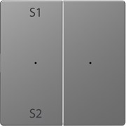 MERTEN D-Life PlusLink КЛАВИША 2-ная с S1/S2, пусто, НЕРЖ. СТАЛЬ, SD