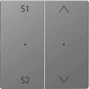 MERTEN D-Life PlusLink КЛАВИША 2-ная с S1/S2, вх/вз, НЕРЖ. СТАЛЬ, SD