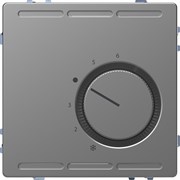 MERTEN D-Life ТЕРМОРЕГУЛЯТОР с центр. пл. с перекл. конт.230В, НЕРЖ. СТАЛЬ, SD