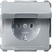 MERTEN МЕХАНИЗМ розетки с крышкой с з/к, АЛЮМИНИЙ, QF SD