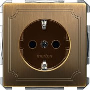 MERTEN МЕХАНИЗМ розетки 16А с з/к с/шт. АНТИЧНАЯ ЛАТУНЬ, QF SD