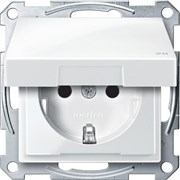 MERTEN МЕХАНИЗМ розетки с крышкой з/шт IP44, ПОЛ.БЕЛЫЙ, QF SM