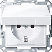 MERTEN МЕХАНИЗМ розетки с крышкой з/шт IP44, АКТИВНЫЙ БЕЛЫЙ, QF SM
