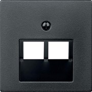 MERTEN ЦЕНТР.ПЛАТА д/розетки RJ45, 2 поста, АНТРАЦИТ, SM