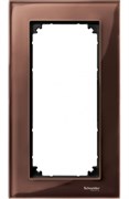 MERTEN M-Elegance РАМКА стеклянная 2 поста б/перегородки, МАХАГОН, SM