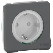 MUREVA S МЕХАНИЗМ РОЗЕТКИ с зазем.контактом и шторками, АНТРАЦИТ, IP55