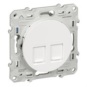 ODACE РОЗЕТКА RJ45 двойная, infraplus, неэкранированный кабель, кат. 5е, БЕЛЫЙ