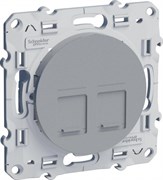 ODACE РОЗЕТКА RJ45 двойная, infraplus, неэкранированный кабель, кат.5е, АЛЮМИНИЙ