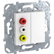 UNICA РОЗЕТКА 3 RCA, БЕЛЫЙ
