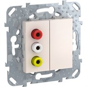 UNICA РОЗЕТКА 3 RCA, БЕЖЕВЫЙ