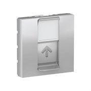 UNICA MODULAR лиц.панель RJ45, одиночная, без коннектора, 2 модуля, алюминий