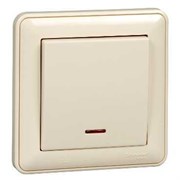 W59 AQUA 1-клавишный ПЕРЕКЛЮЧАТЕЛЬ с подсв. 10АХ, IP44, в сборе, СЛ. КОСТЬ