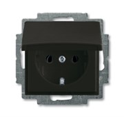 2018-0-1499 (20 EUK-95-507), Розетка SCHUKO 16А 250В, с крышкой, серия Basic 55, цвет chateau-black, ABB