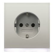 Розетка Jung, скрытый монтаж, с заземлением, нержавеющая сталь, ES2520-OLEDW