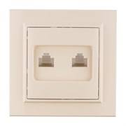 Минск Розетка RJ-45 2-местная СП бежевая EKF