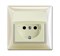 Розетка SCHUKO 16А 250В, IP44, в сборе, серия Basic 55, цвет слоновая кость - фото 115663