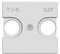 Накладка для TV-R-SAT розетки, 2-модульная, серия Zenit, цвет альпийский белый - фото 116992