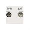 Розетка TV-R-SAT оконечная с накладкой, серия Zenit, цвет альпийский белый - фото 117016