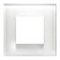 Рамка 1-постовая, 2-модульная, серия Zenit, стекло белое - фото 117021