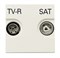 Розетка TV-R-SAT проходная с накладкой, серия Zenit, цвет альпийский белый - фото 117024