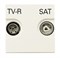 Розетка TV-R-SAT проходная с накладкой, серия Zenit, цвет серебристый - фото 117028