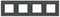 Рамка 4-постовая, 2-модульная, серия Zenit, стекло Графит - фото 117079