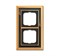 Рамка 2-постовая, серия Династия, Латунь полированная, черное стекло - фото 117390