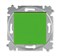 Переключатель одноклавишный с подсветкой ABB Levit ориентационная зелёный / дымчатый чёрный - фото 118271
