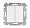 Переключатель двухклавишный ABB Levit белый / ледяной - фото 118697
