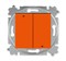 Выключатель жалюзи двухклавишный ABB Levit с фиксацией клавиш оранжевый / дымчатый чёрный - фото 118946