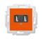 USB зарядка двойная ABB Levit оранжевый - фото 119058