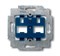 Суппорт для 2-х разъёмов ITT-Cannon RJ45 кат.5, typ 808 RJ45 Mark III, с синим цоколем, без монтажных лапок - фото 119599