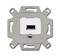 Механизм USB-розетки/разъёма, USB-type A, USB2.0, 5 полюсов, цвет альпийский белый - фото 124627