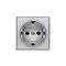 Накладка для розетки SCHUKO, серия SKY, цвет серебристый алюминий - фото 137681