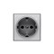 Накладка для розетки SCHUKO с линзой для контрольной подсветки, серия SKY, цвет нержавеющая сталь - фото 137689