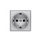 Накладка для розетки SCHUKO с линзой для контрольной подсветки, серия SKY, цвет серебристый алюминий - фото 137692