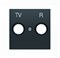 Накладка для TV-R розетки, серия SKY, цвет чёрный бархат - фото 137806