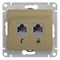 GLOSSA РОЗЕТКА двойная RJ11+RJ45, кат.5E, механизм, ТИТАН - фото 151043