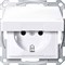 MERTEN МЕХАНИЗМ розетки с крышкой з/шт IP44, АКТИВНЫЙ БЕЛЫЙ, QF SM - фото 154805