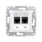 SEDNA РОЗЕТКА КОМПЬЮТЕРНАЯ RJ45, двойная, кат. 5е, неэкр. UTP, БЕЛЫЙ - фото 162450