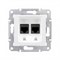 SEDNA РОЗЕТКА КОМПЬЮТЕРНАЯ RJ45, двойная, кат. 5е, неэкр. UTP, БЕЛЫЙ - фото 162451