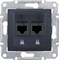 SEDNA РОЗЕТКА КОМПЬЮТЕРНАЯ RJ45, двойная, кат. 5е, неэкр. UTP, ГРАФИТ - фото 162463
