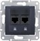 SEDNA РОЗЕТКА КОМПЬЮТЕРНАЯ RJ45, двойная, кат. 5е, неэкр. UTP, ГРАФИТ - фото 162464