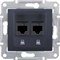 SEDNA РОЗЕТКА КОМПЬЮТЕРНАЯ RJ45, двойная, кат. 5е, неэкр. UTP, ГРАФИТ - фото 162465